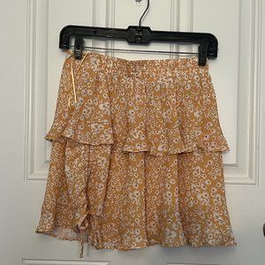 Princess Polly Yellow Floral Mini Skirt